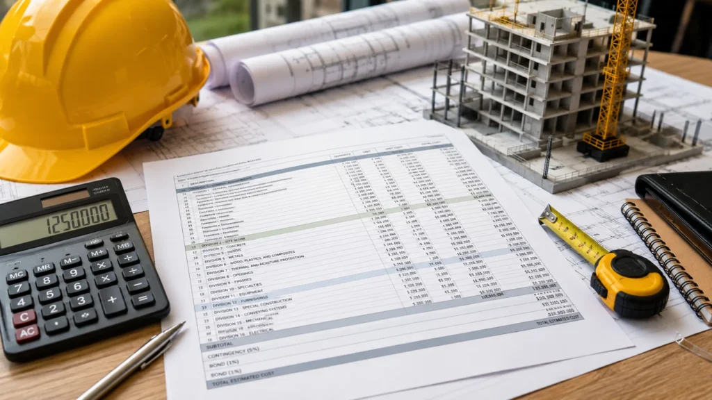 Construction bid estimate